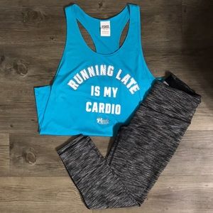💓PINK Running Late is my Cardio Workout Tank💓